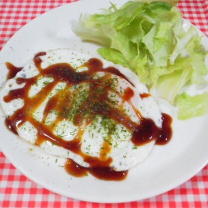 朝食に頂きました＾＾*お好み焼き気分を手軽に味わえ、得した気分～♫ソース味って食欲が湧きますね＾▽＾美味しかったです❤しっかり食べてホヌさんも素敵なGWを～♪